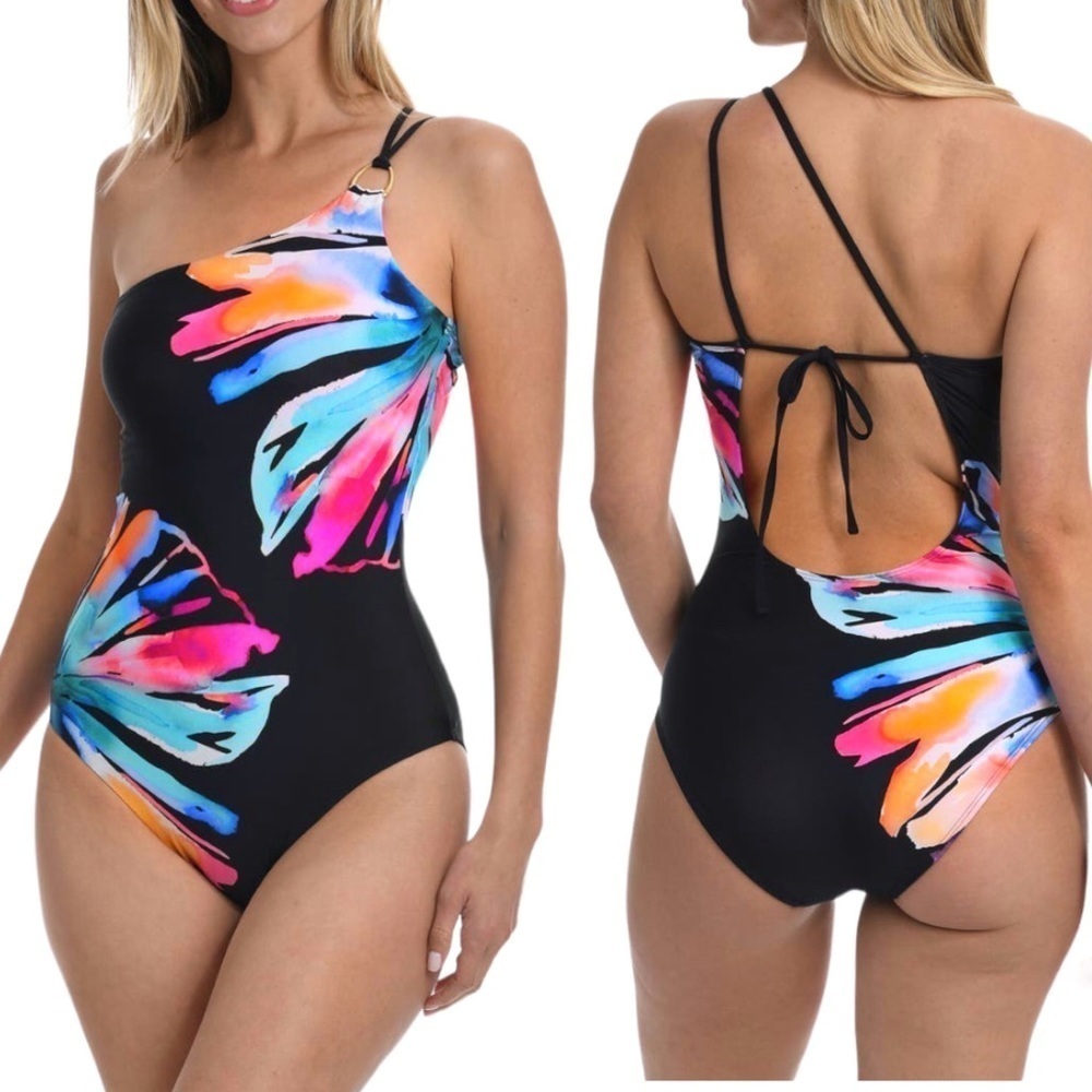 LA BLANCA One Shoulder One Piece Swimsuit!